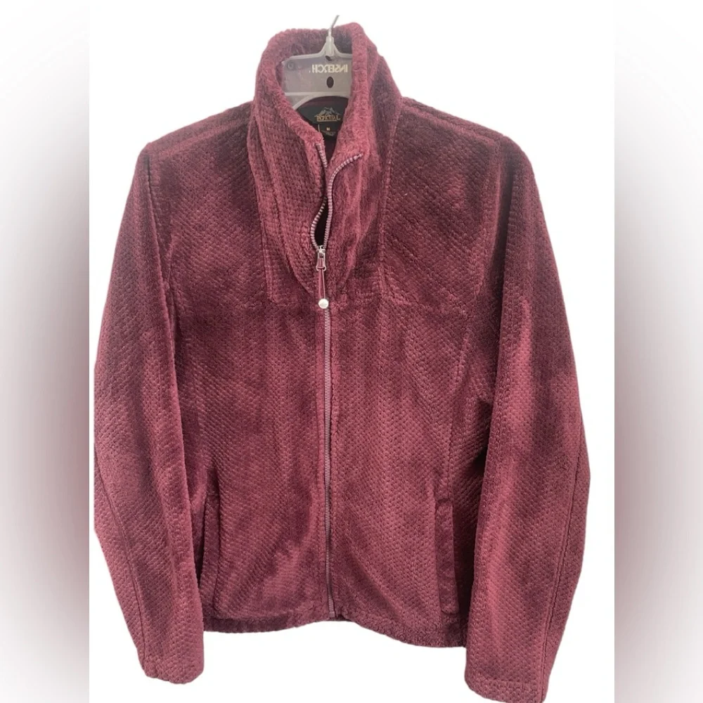 Pacific Trail burgundy Sherpa Faux Fur Zip Up Sz(M)